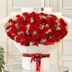 75 Pcs Rose Bouquet with Gypsy