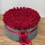100pcs Red Rose Box with Premium Velvet box