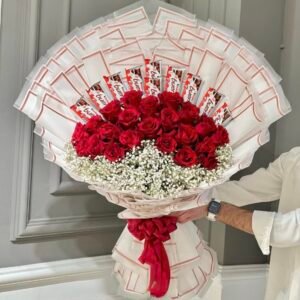 Kinder Bueno with Rose Bouquet