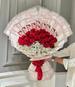 Kinder Bueno with Rose Bouquet