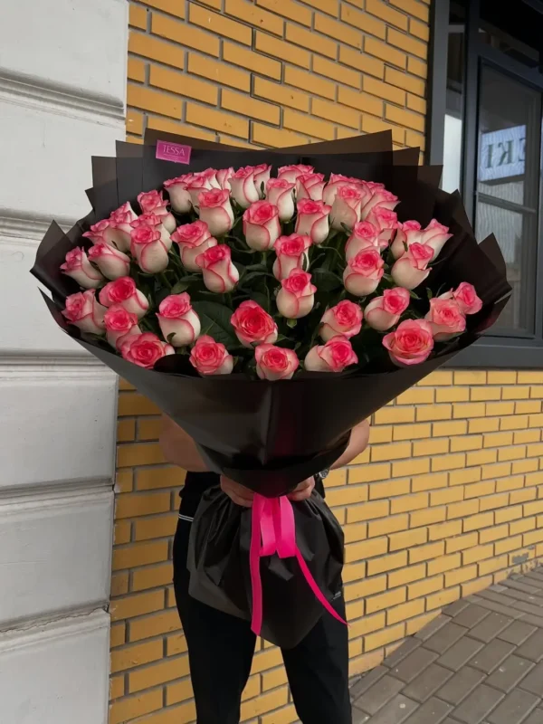 Luxury 51 Pink & White Roses Bouquet