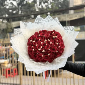 65 Red Roses Premium Heart Bouquet