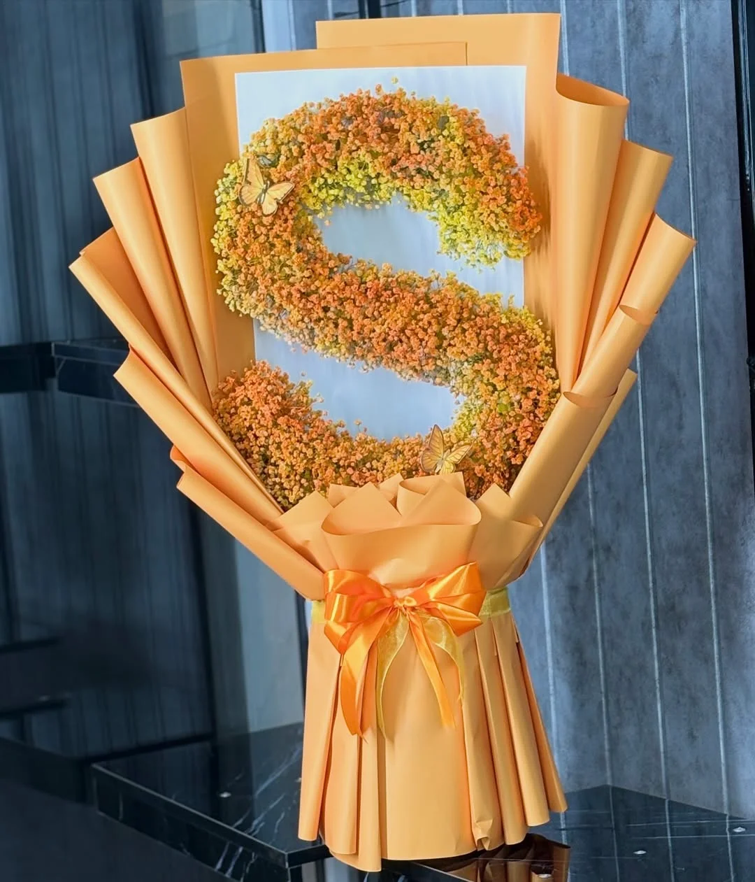 S Letter Gypsophila Bouquet Delivery in Dhaka