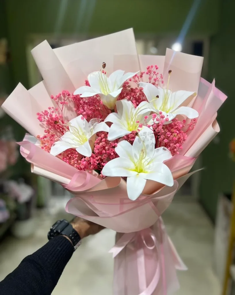 Artificial Lily Bouquet Delivery in Dhaka