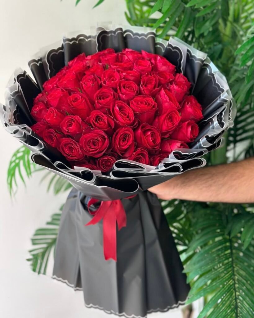 50 Red Rose Bouquet – Premium Flower Delivery Dhaka