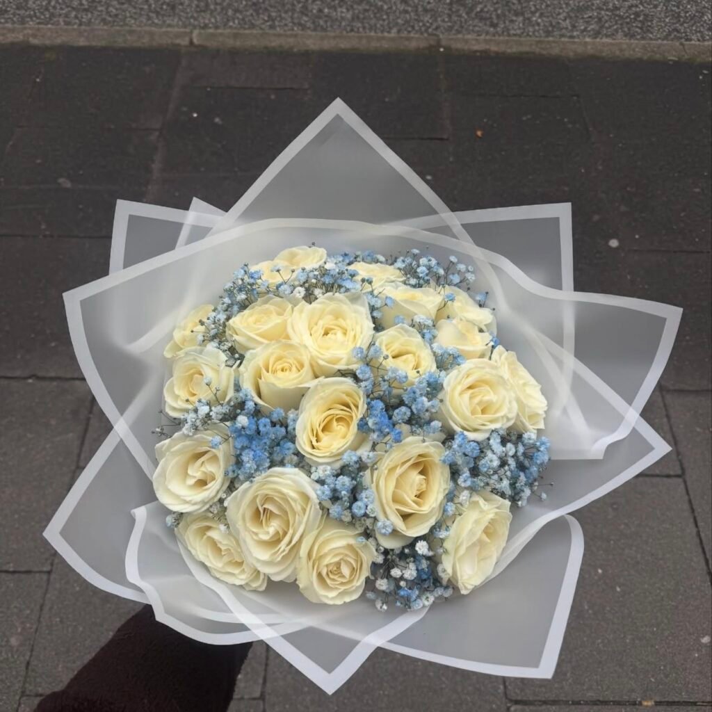 Simple White Rose Bouquet – Fresh Flower Delivery Dhaka