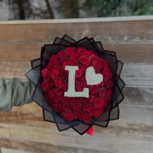 Letter L Red Rose Bouquet Delivery in Dhaka