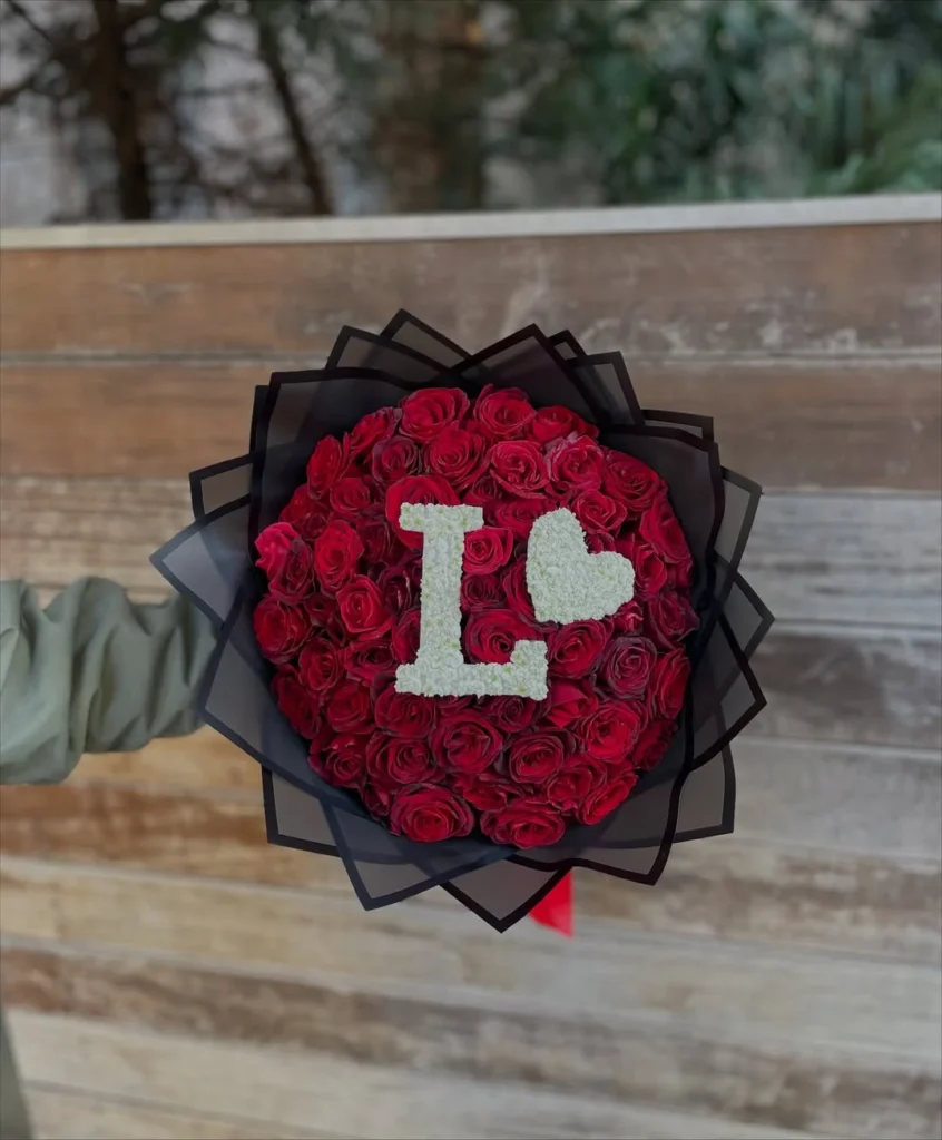 Letter L Red Rose Bouquet Delivery in Dhaka