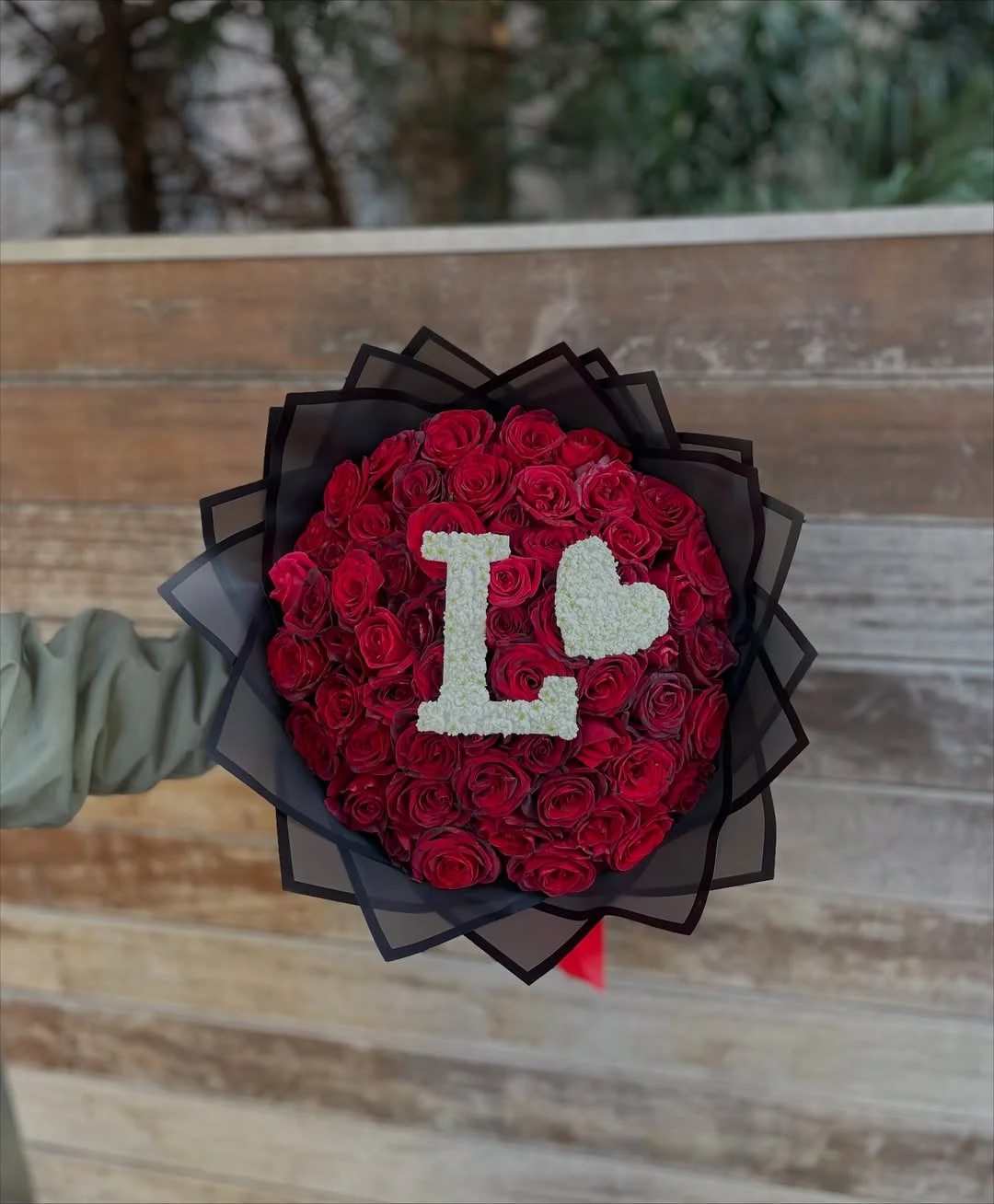 Letter L Red Rose Bouquet Delivery in Dhaka